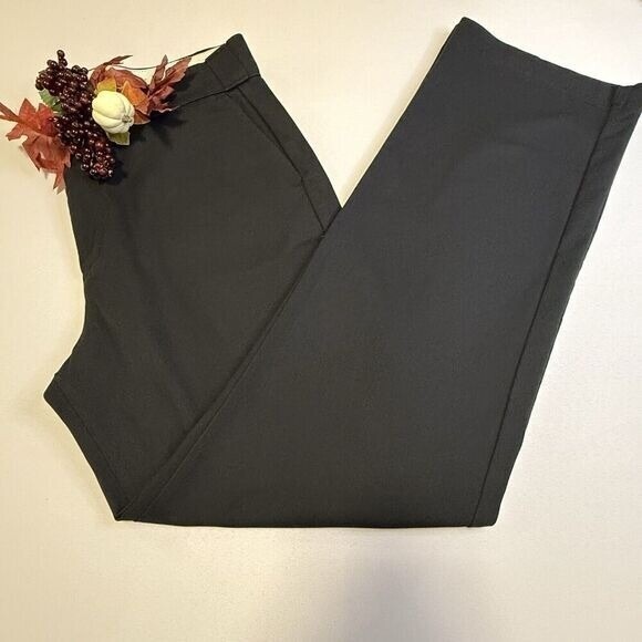 Dickies Womens Khaki Pants 14R Original Fit 774 Black Straight Leg Mid Rise NWOT - Picture 1 of 11